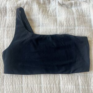 Lululemon Black One-Shoulder Ribbed Sports Bra